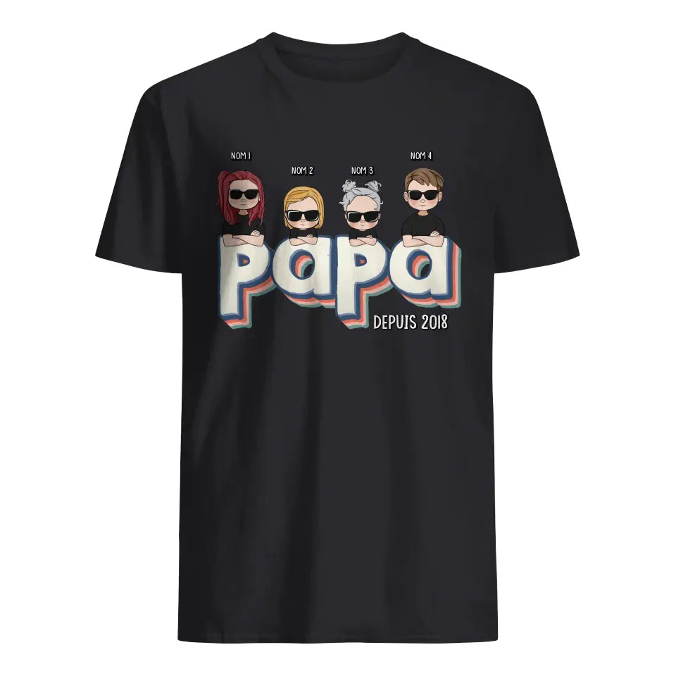 T-shirt personnalisé pour Papa | Cadeau personnalisé pour Son Père | Papa depuis