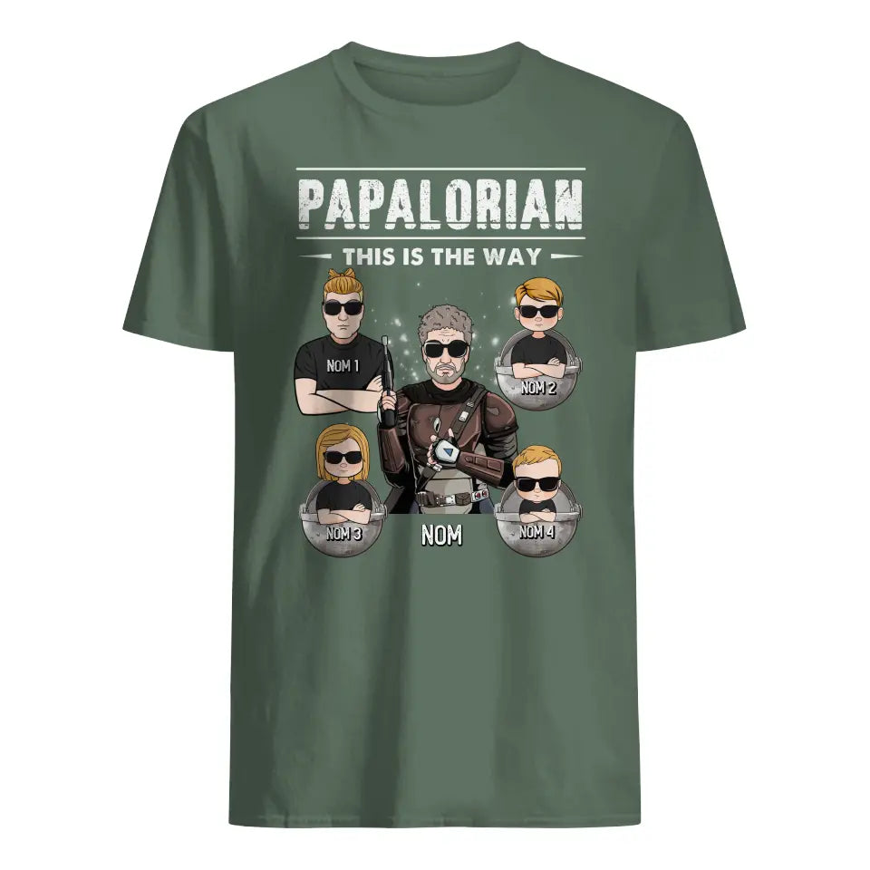 Tshirt personnalisé pour Papa | Cadeau personnalisé pour Son Père | Papalorian This is the way