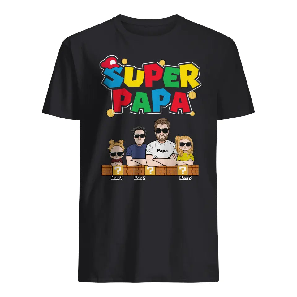 Tshirt personnalisé pour Papa | Cadeau personnalisé pour Son Père | Super Papa cool