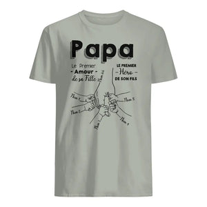 Henkilökohtainen T-paita isälle | Henkilökohtainen lahja isälle | Isä tyttärensä ensimmäinen rakkaus poikansa ensimmäinen herodes