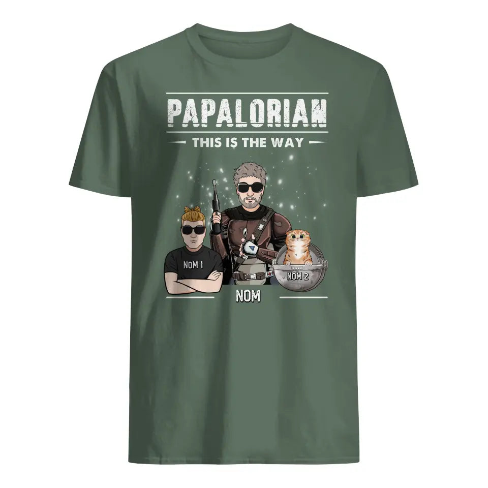 Tshirt personnalisé pour Papa | Cadeau personnalisé pour Son Père | Papalorian Telle est la voie