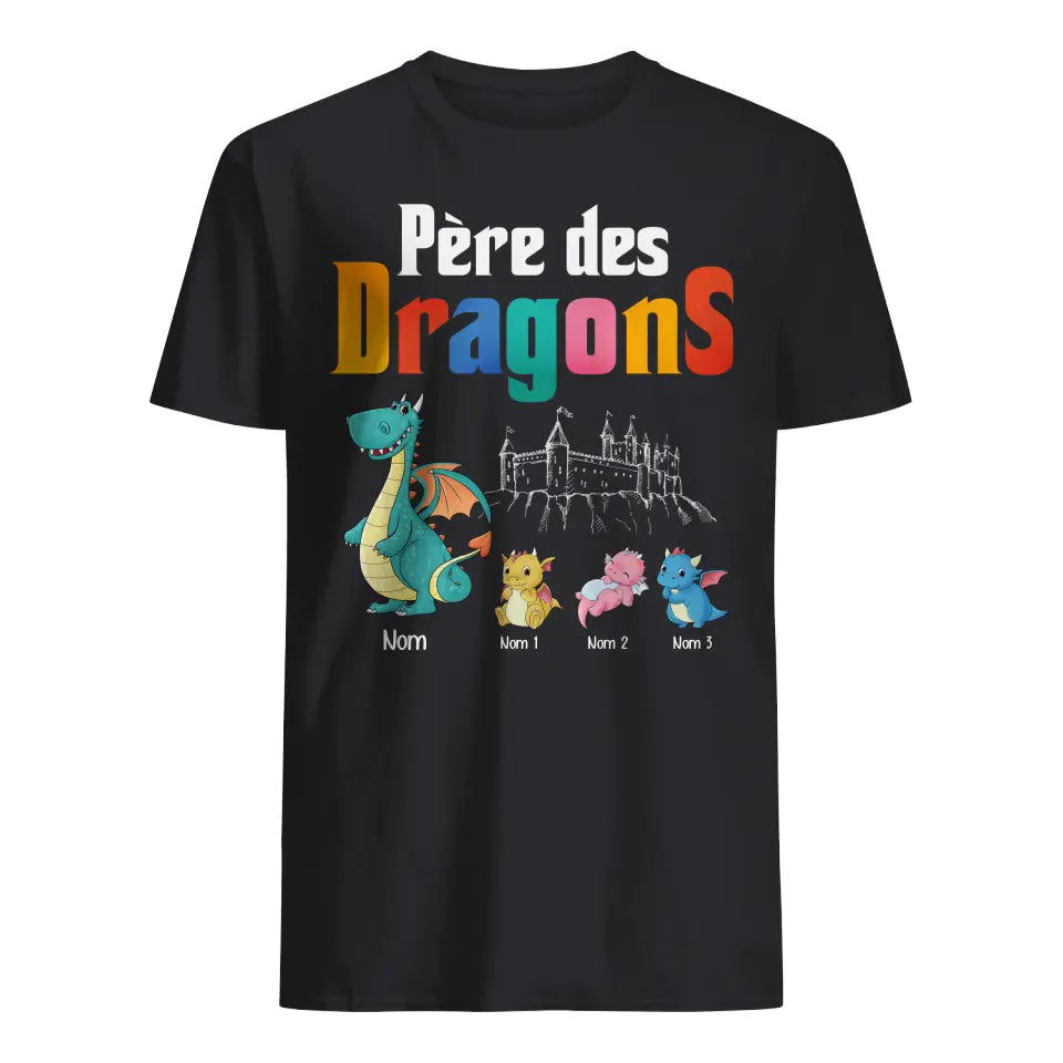 T-shirt personnalisé pour Papa | Cadeau personnalisé anniversaire pour Son Père | Père des dragons