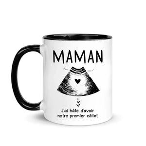 Tasse personnalisée pour Maman | Cadeau personnalisé pour Mère | J'ai hâte d'avoir
notre premier câlin