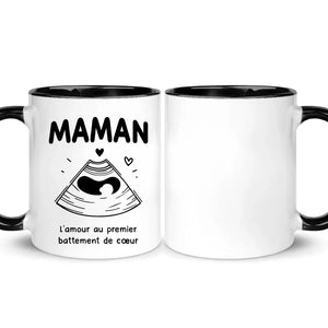 Tasse personnalisée pour Maman | Cadeau personnalisé pour Mère | L'amour au premier battement de cœur