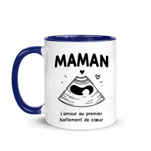 Tasse personnalisée pour Maman | Cadeau personnalisé pour Mère | L'amour au premier battement de cœur