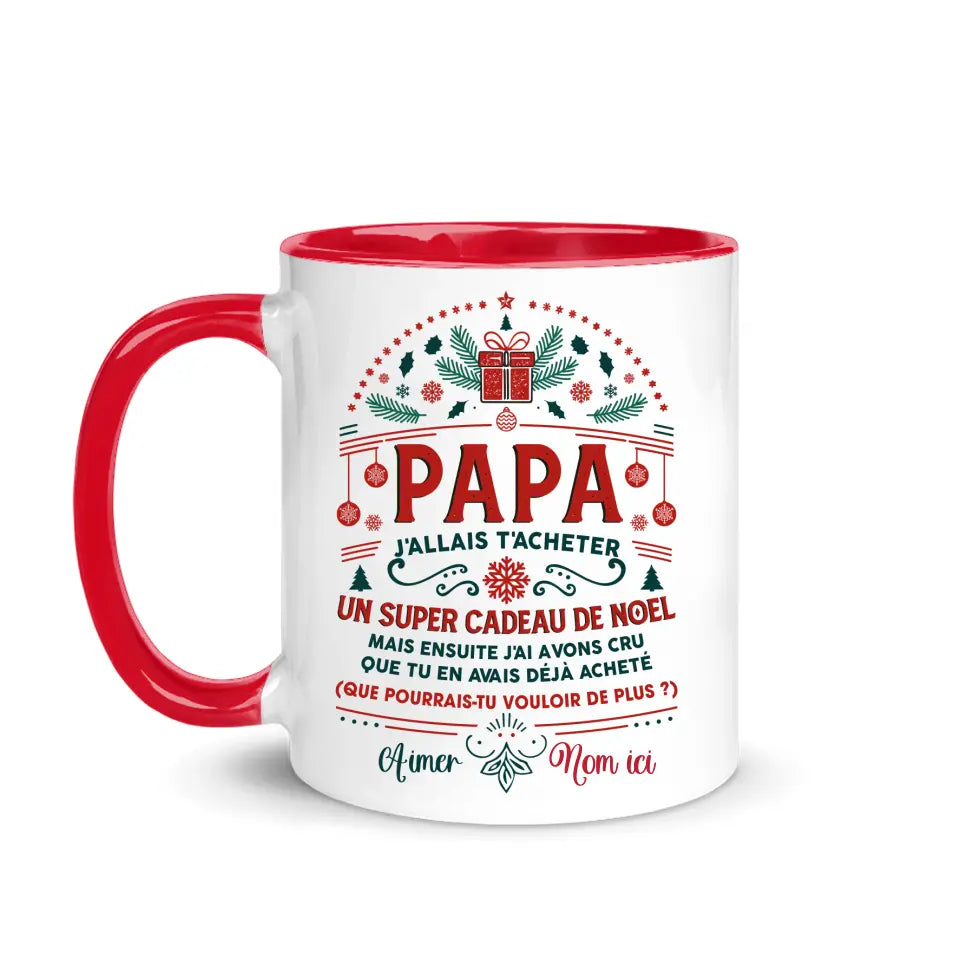 Tasse-Mug Papa Ma Bonne Étoile - Idée Cadeau Papa Original Anniversaire  Fête de Pères Noël L'Esprit des Anges
