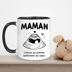 Tasse personnalisée pour Maman | Cadeau personnalisé pour Mère | L'amour au premier battement de cœur