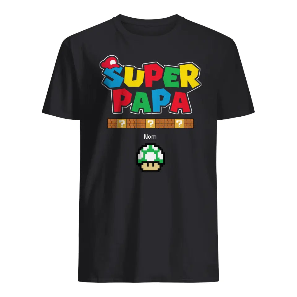 Tshirt personnalisé pour Papa | Cadeau personnalisé pour Son Père | Super Papa