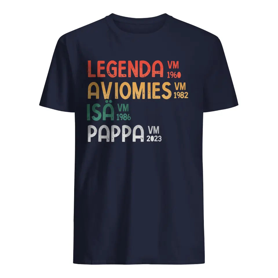 Muokkaa T-paita isälle | Persoonallinen lahja isälle | legenda aviomies isä pappa