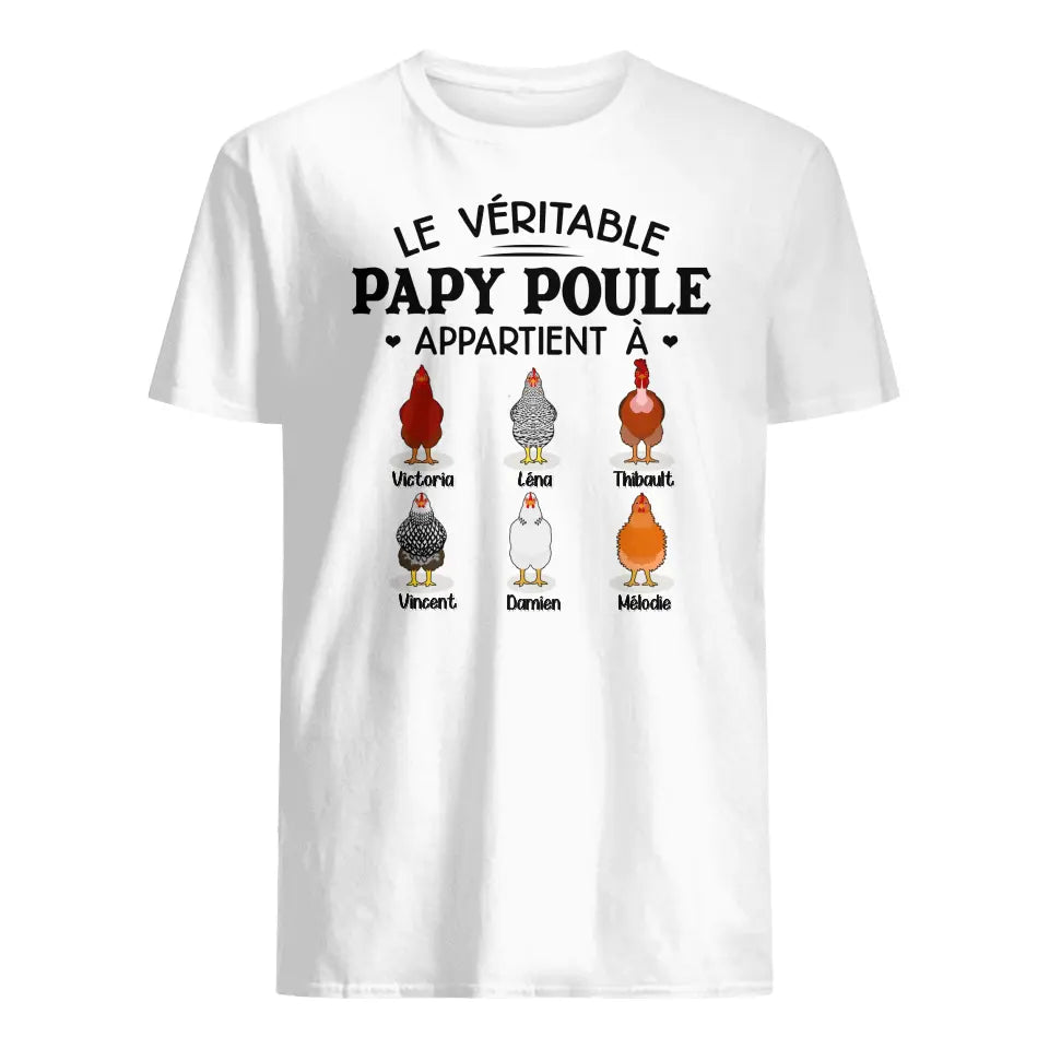 Personnalisable T-shirt Pour Papa Notre Papa Poule Appartient À