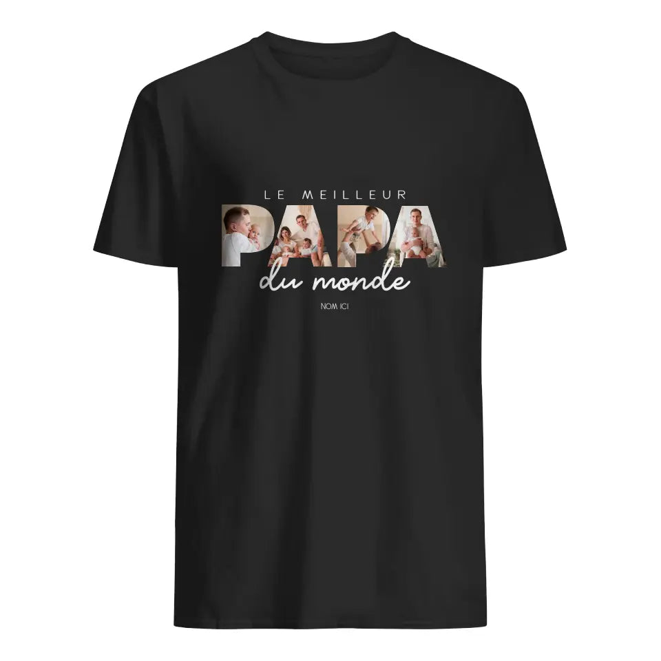T-shirt photo personnalisé pour Papa | Papa Le meilleur du monde