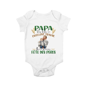 T-shirt photo personnalisé pour Papa | Excellent Travail Papa Bonne fête des pères