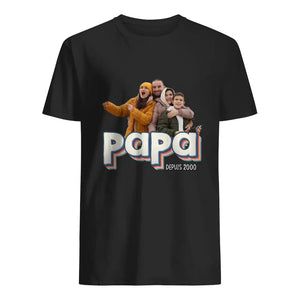 T-shirt photo personnalisé pour Papa | Papa et Papy photo 2024