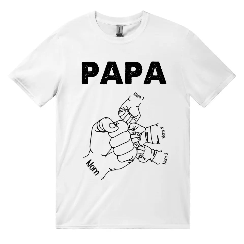Henkilökohtainen t-paita isälle | Henkilökohtainen lahja Isälleen | Työnnä isä/isoisä ja lapset