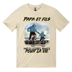 T-shirt personnalisé pour Papa | Cadeau personnalisé pour Son Père | Papa et fils/ fille meilleurs amis  pour la vie