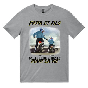T-shirt personnalisé pour Papa | Cadeau personnalisé pour Son Père | Papa et fils/ fille meilleurs amis  pour la vie