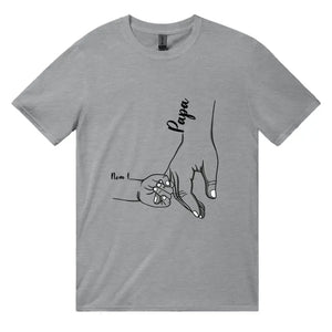 Henkilökohtainen t-paita isälle | Henkilökohtainen lahja Isälleen | Kädestä käteen isä/isä lapsille