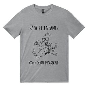 Tshirt personnalisé pour Papa | Papa Et Enfants Lien Incassable