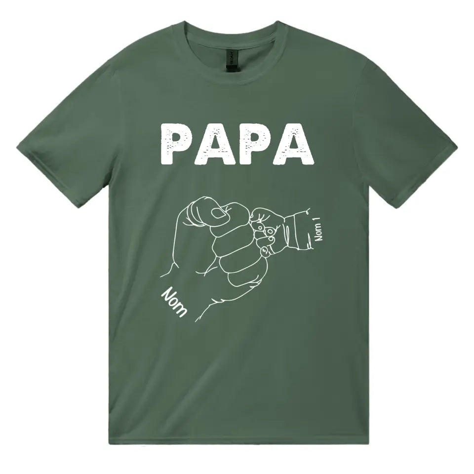 Henkilökohtainen T-paita isälle | Henkilökohtainen lahja isälle | Työnnä isä/isoisä ja lapset