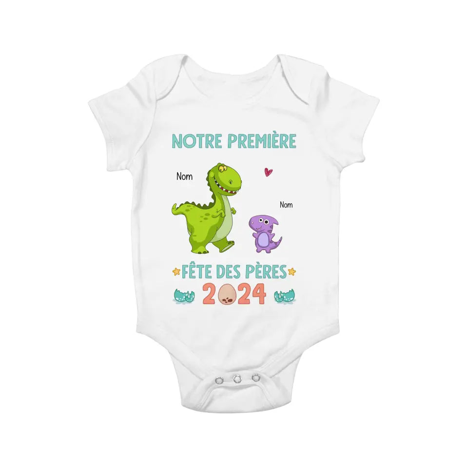 T-shirt personnalisé pour Nouveau papa | Notre première fête des pères 2024