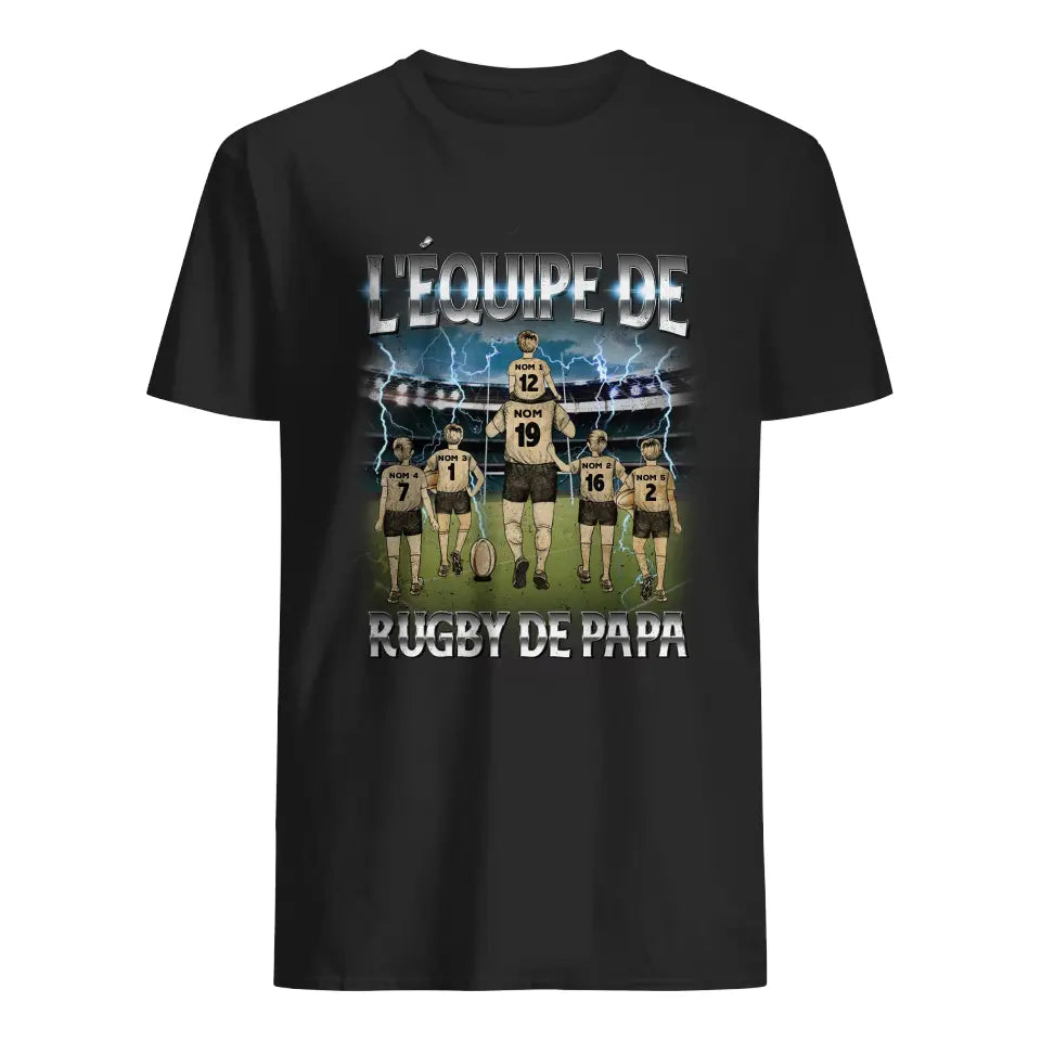 T-shirt personnalisé pour Papa | L'équipe de rugby de papa bootleg