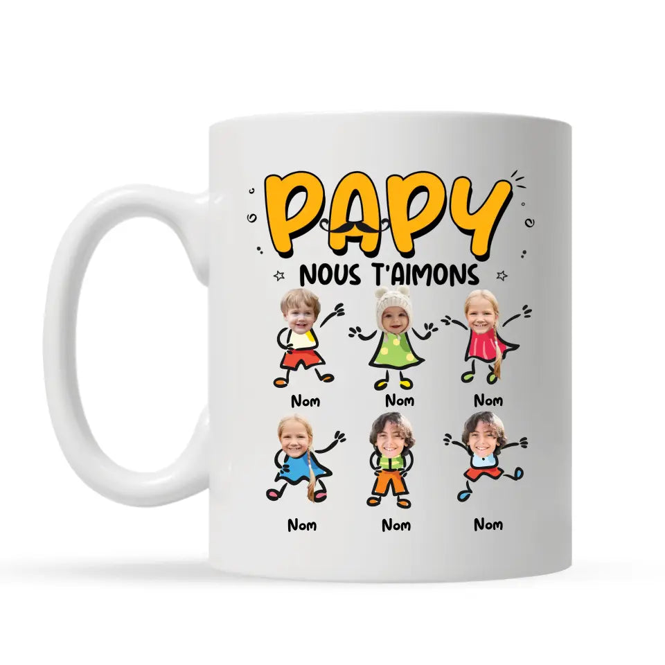 Tasse personnalisée pour Papa | Papa Papy nous t'aimons