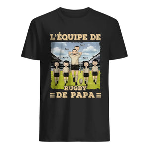 T-shirt personnalisé pour Papa | L'équipe de rugby de papa v2