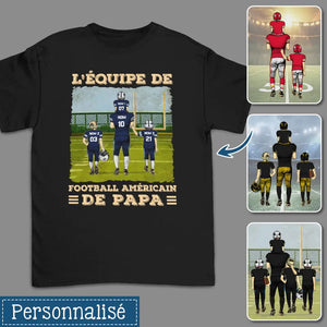 T-shirt personnalisé pour Papa| L'équipe de football américain de papa couleur