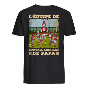 T-shirt personnalisé pour Papa | L'équipe de football américain de papa couleur