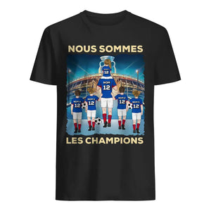 T-shirt personnalisé pour Papa | T-shirt Football Euro 2024 Nous sommes les champions
