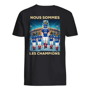 T-shirt personnalisé pour Papa | T-shirt Football Euro 2024 Nous sommes les champions