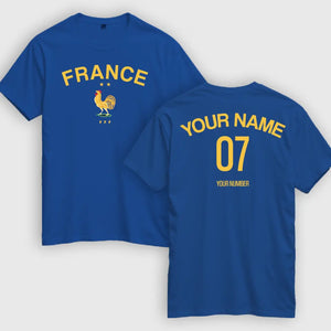 T-shirt personnalisé France Football, nom/numéro personnalisé