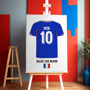 Affiche personnalisée de football de France, nom et numéro personnalisés ver2