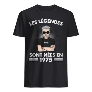 T-shirt personnalisé pour Papa | Cadeau personnalisé anniversaire pour Son Père | Les légendes sont nées en