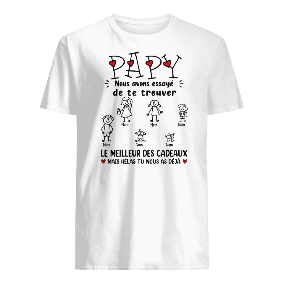 T-shirt personnalisé pour Papa Papy Beau Papa | Cadeau personnalisé pour Père et Papy | J'ai Trouvé Le Meilleur Cadeau pour papa papy