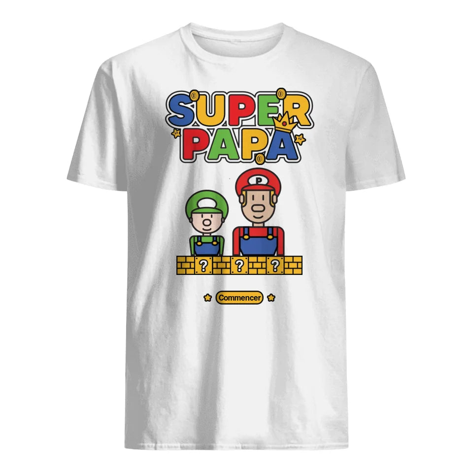 Super Papa nouvelle version - T-shirt personnalisé pour papa