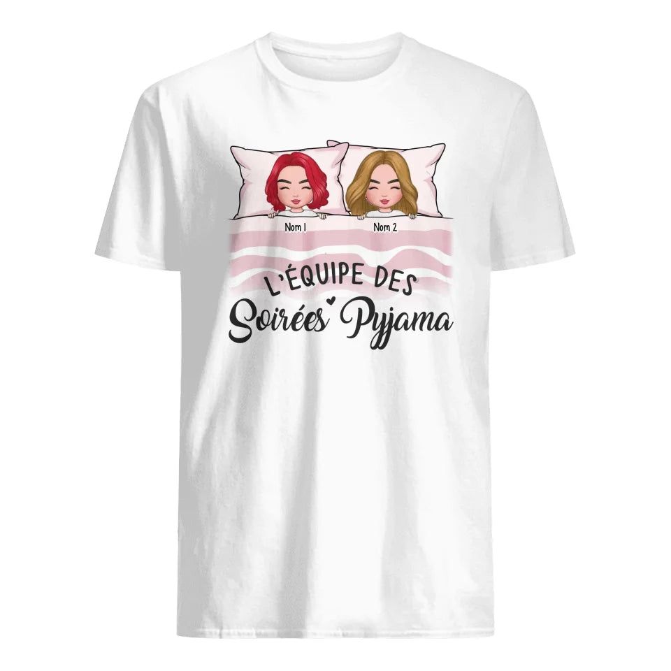 T-shirt personnalisé pour Amie - L'équipe des soirées pyjama