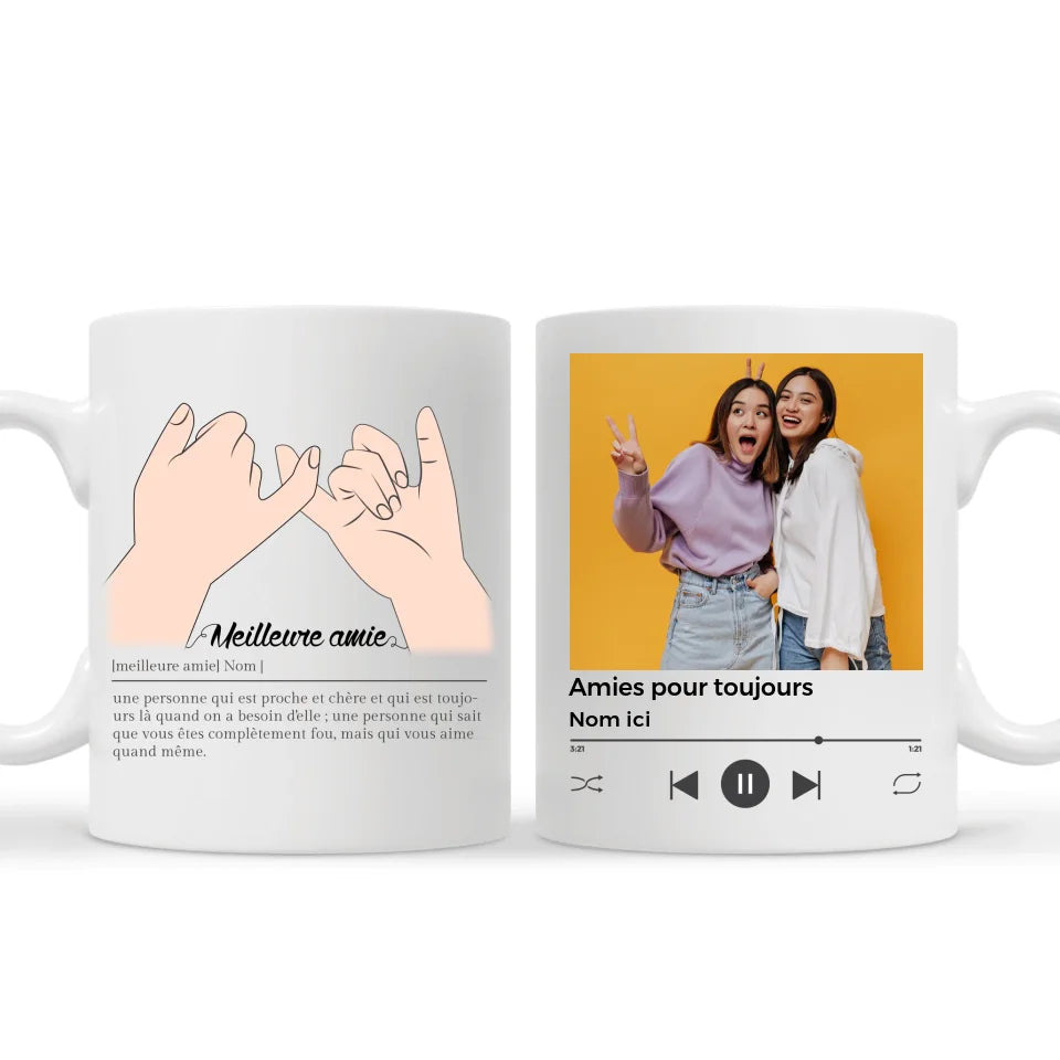 Tasse personnalisée pour Amie - Amies pour toujours