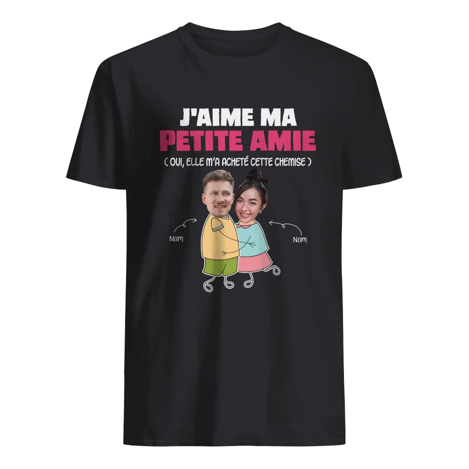 T-shirt drôle pour petit ami - Photo personnalisée couple