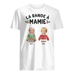 T-shirt de Noël Photo personnalisé pour grand-mère - La bande de Mamie