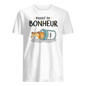 Tshirt personnalisé pour Amoureux Des Chats - Pilules Du Bonheur