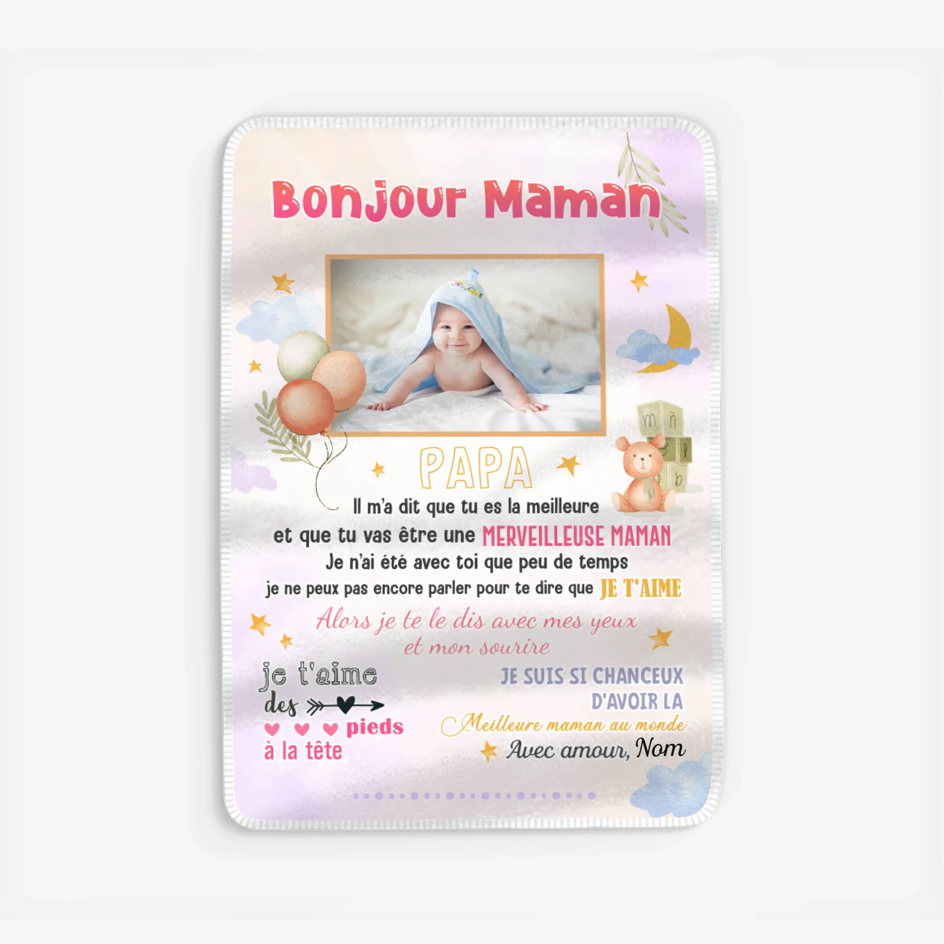 Fleece blanket Viền trắng