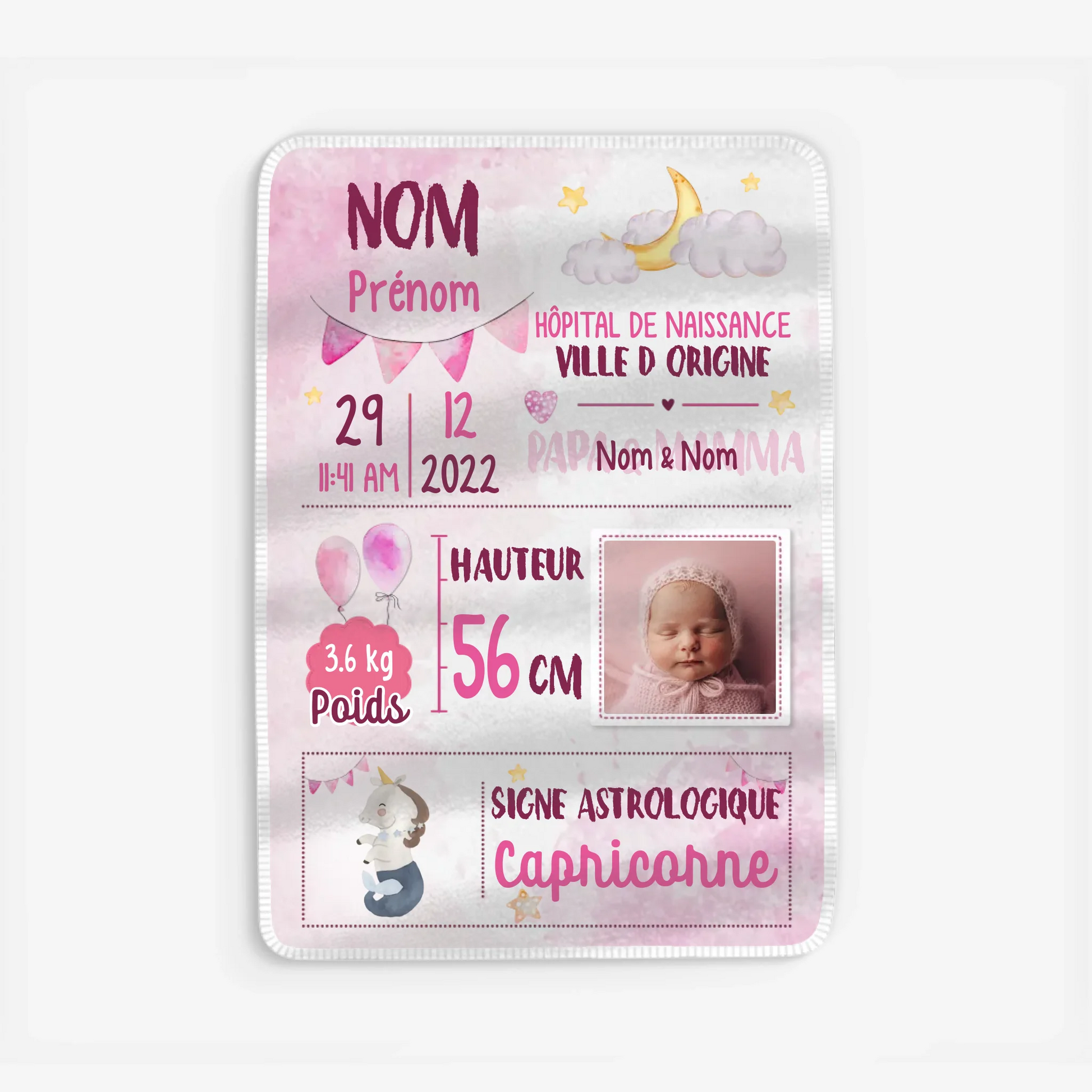 Fleece blanket Viền trắng