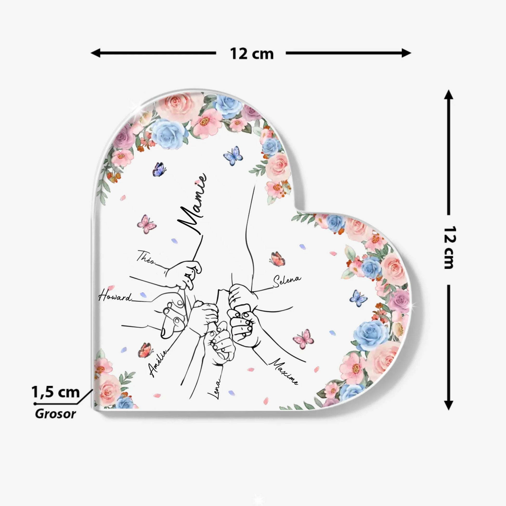 Heart Acrylic Plaque Size