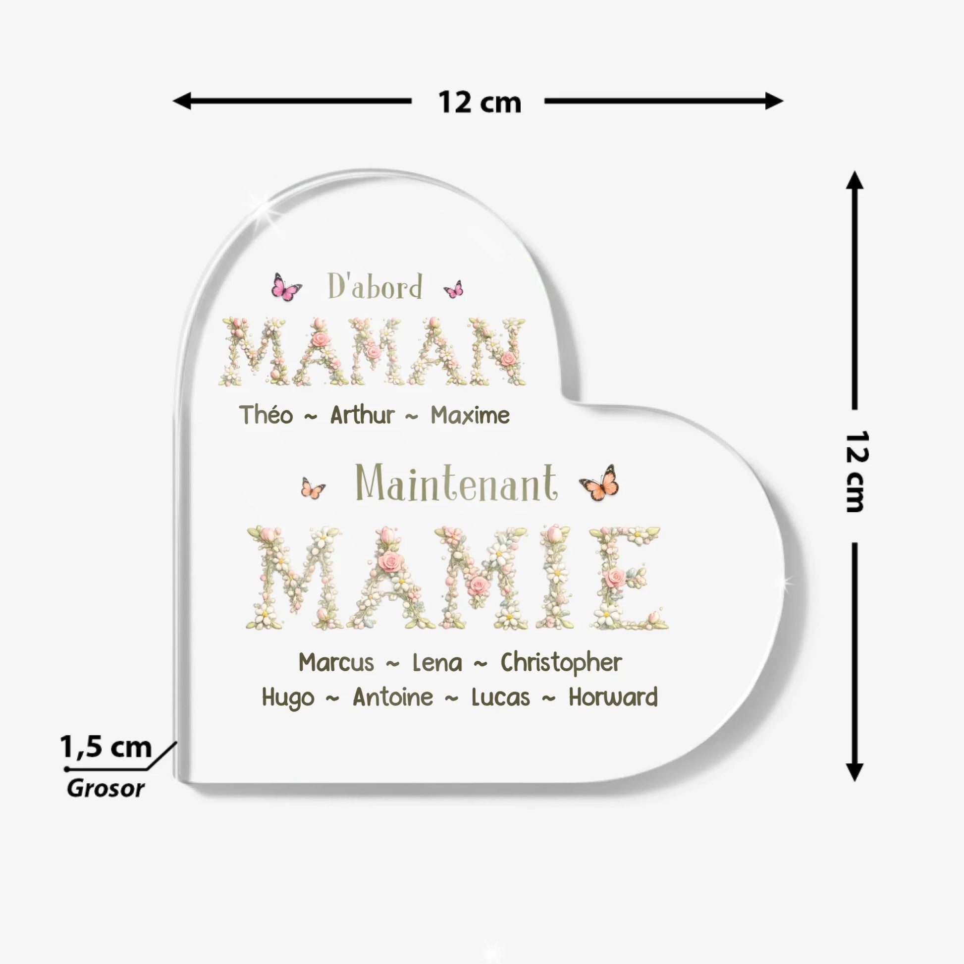 Heart Acrylic Plaque Size