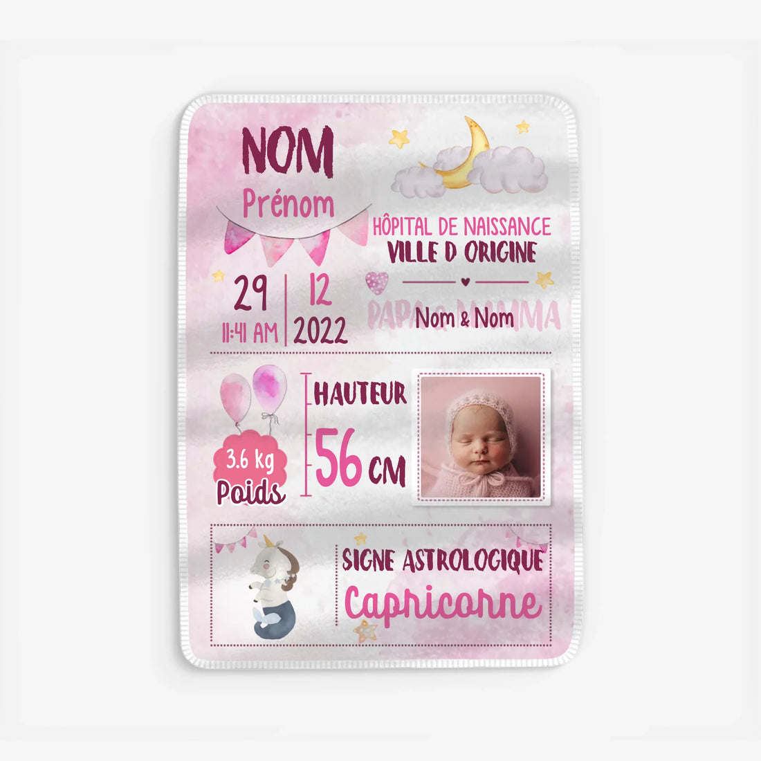 Fleece blanket Viền trắng