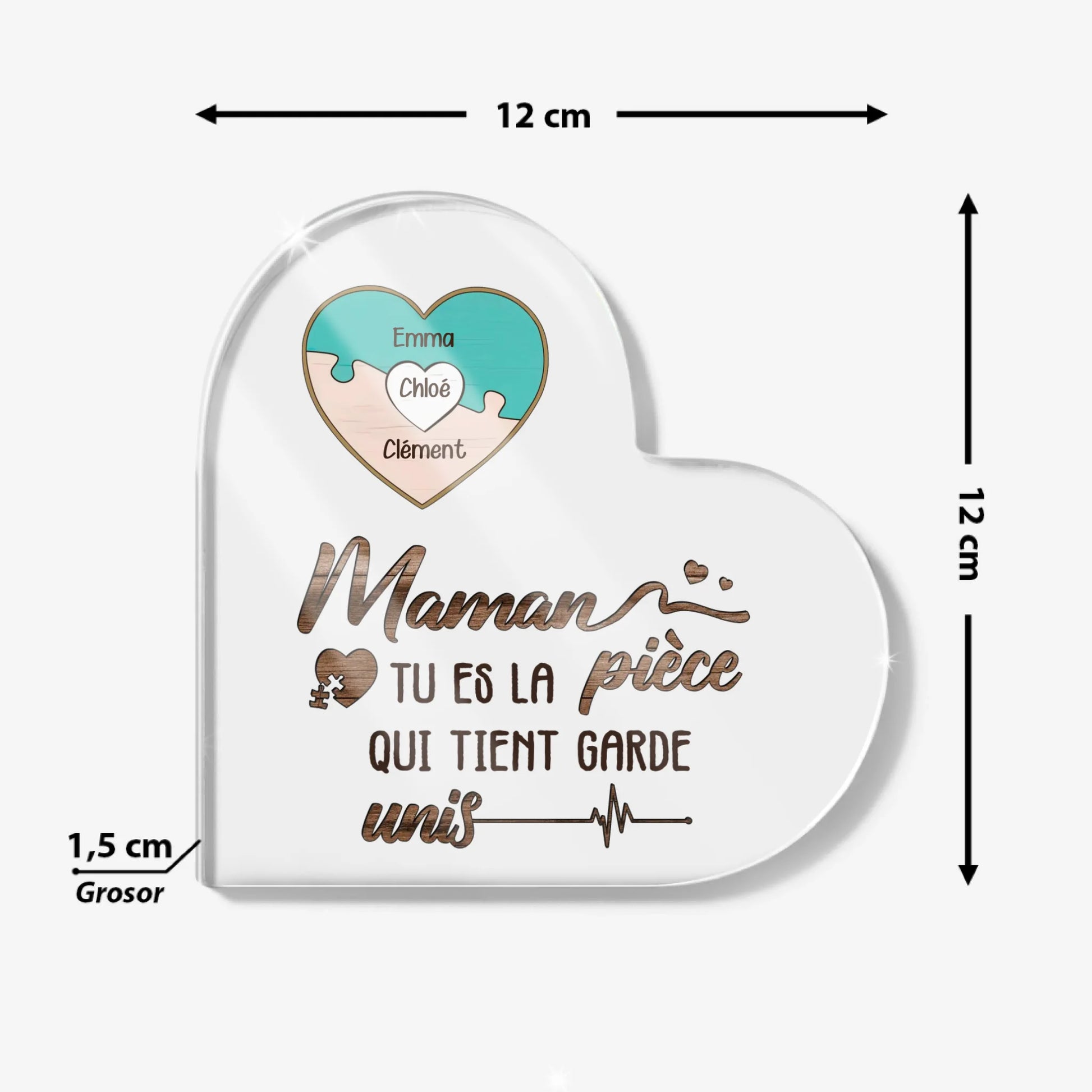 Heart Acrylic Plaque Size