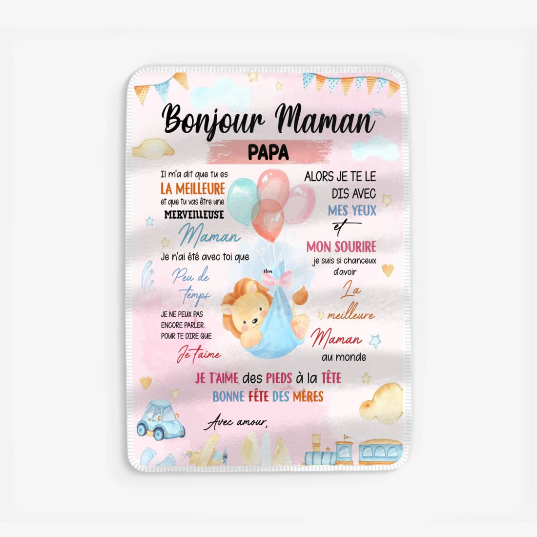 Fleece blanket Viền trắng