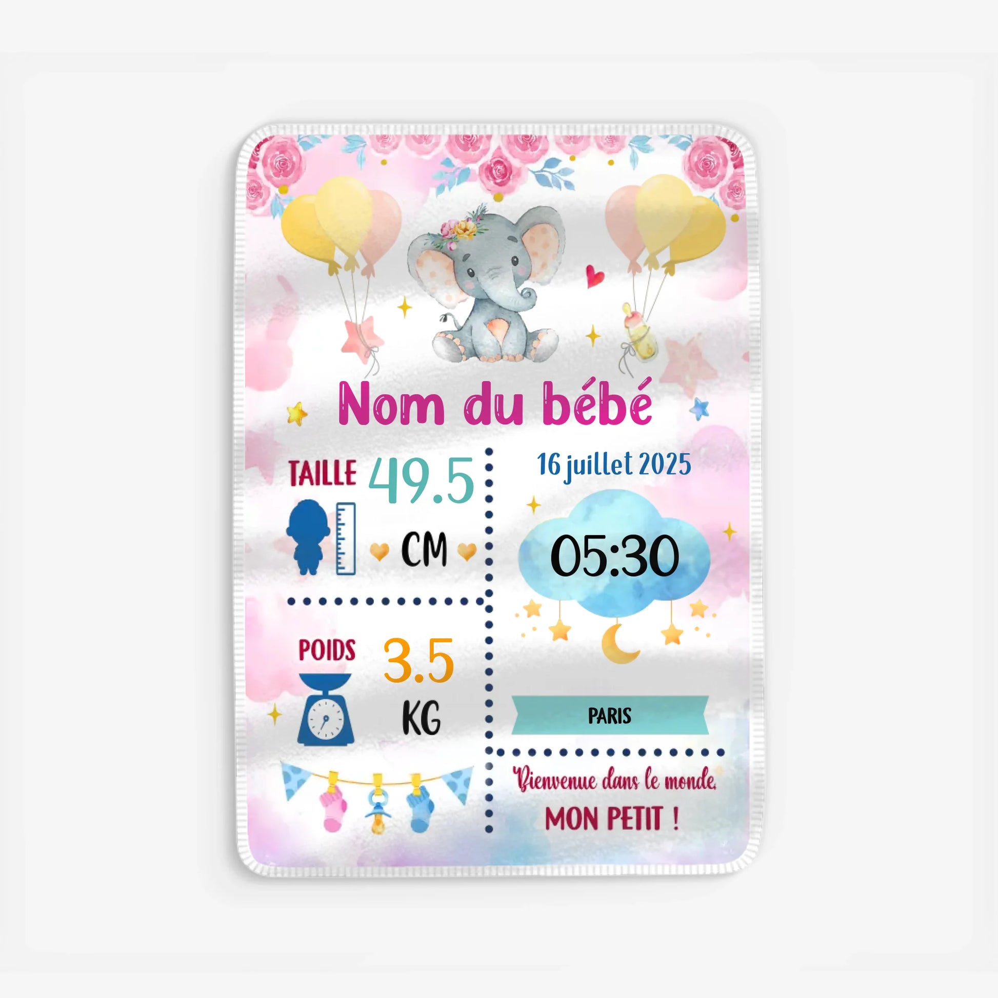 Fleece blanket Viền trắng