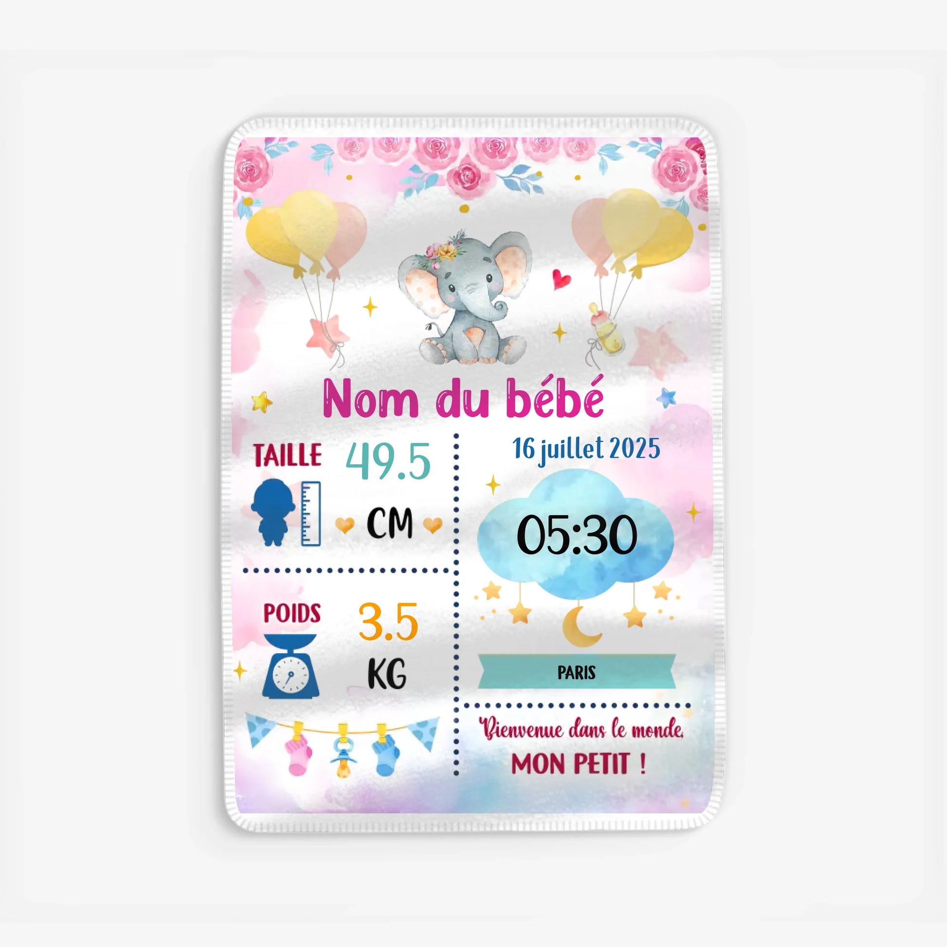 Fleece blanket Viền trắng